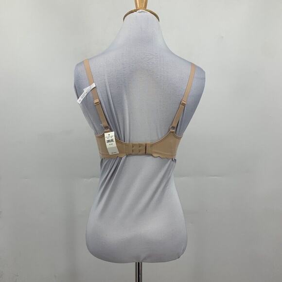 Aerie Bra Womens 34D Sand Real Me Full Coverage Unlined Scalloped Trim Underwire - Picture 6 of 16